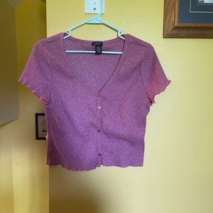 Pink v-cut cropped t shirt